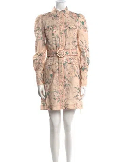 Pre-owned Zimmermann Linen Mini Dress In Multi