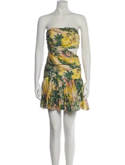 Pre-owned Zimmermann Linen Mini Dress In Multi