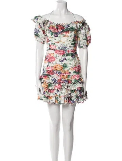 Pre-owned Zimmermann Linen Mini Dress In Multi