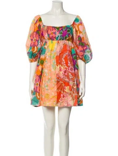Pre-owned Zimmermann Linen Mini Dress In Multi