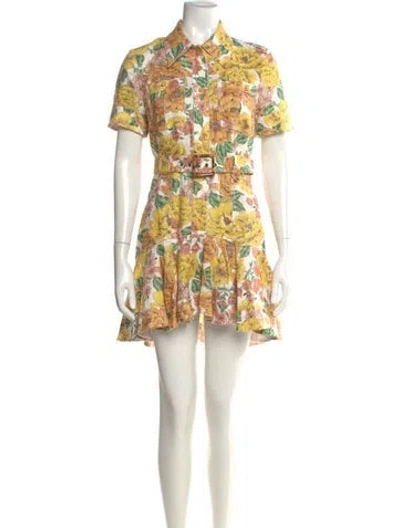 Pre-owned Zimmermann Linen Mini Dress In Multi