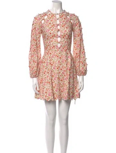 Pre-owned Zimmermann Linen Mini Dress In Multi