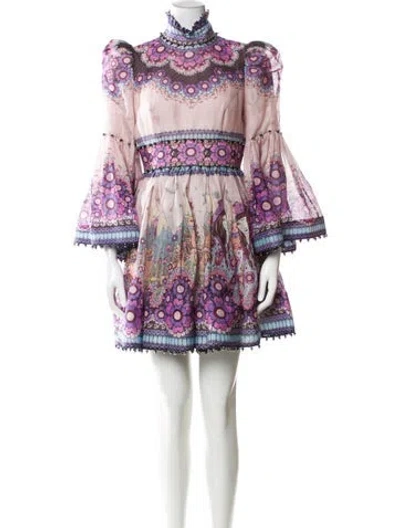 Pre-owned Zimmermann Linen Mini Dress In Multi