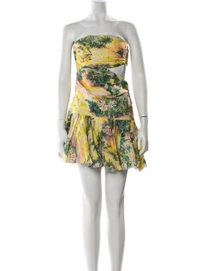 Pre-owned Zimmermann Linen Mini Dress In Multi