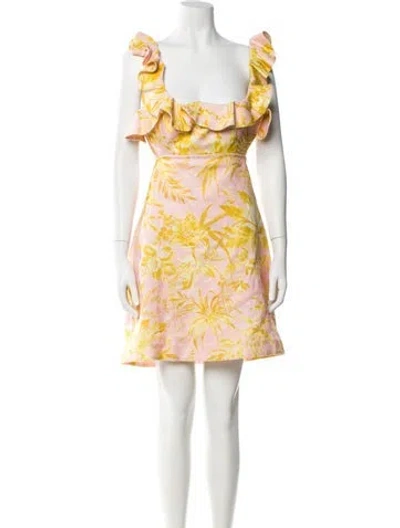Pre-owned Zimmermann Linen Mini Dress In Multi