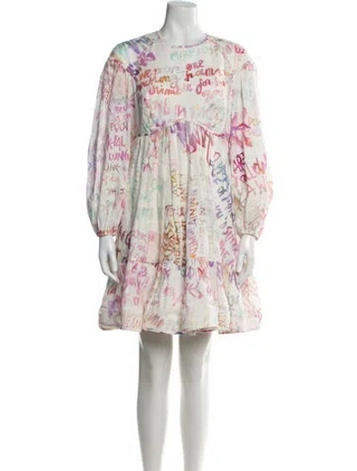 Pre-owned Zimmermann Linen Mini Dress In Multi