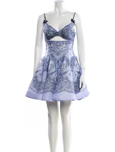 Pre-owned Zimmermann Linen Mini Dress In Multi