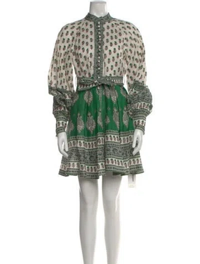 Pre-owned Zimmermann Linen Mini Dress In Multi