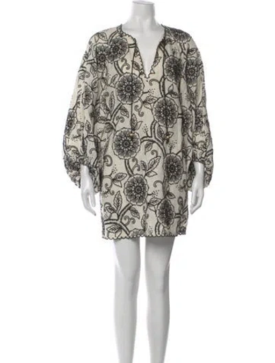 Pre-owned Zimmermann Linen Mini Dress In Multi