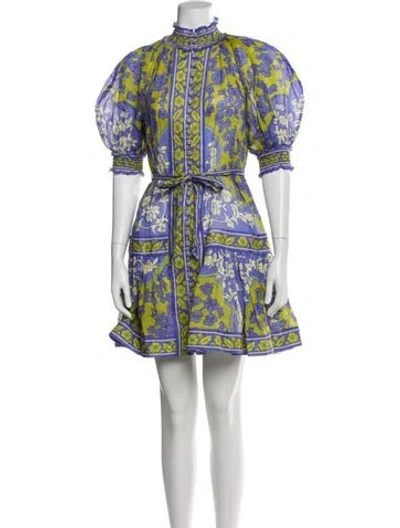 Pre-owned Zimmermann Linen Mini Dress In Multi