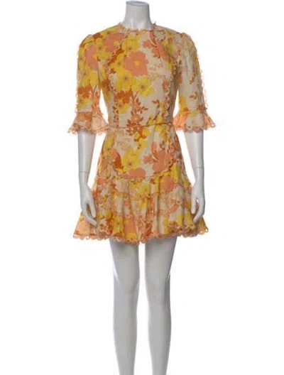 Pre-owned Zimmermann Linen Mini Dress In Multi