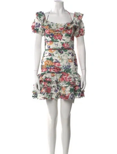 Pre-owned Zimmermann Linen Mini Dress In Multi