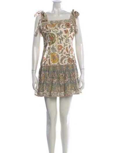 Pre-owned Zimmermann Linen Mini Dress In Multi