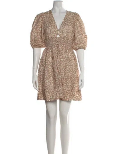 Pre-owned Zimmermann Linen Mini Dress In Multi