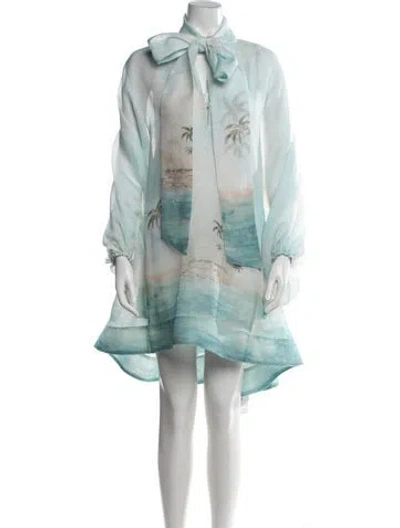 Pre-owned Zimmermann Linen Mini Dress In Multi