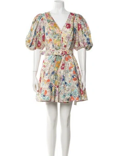 Pre-owned Zimmermann Linen Mini Dress In Multi