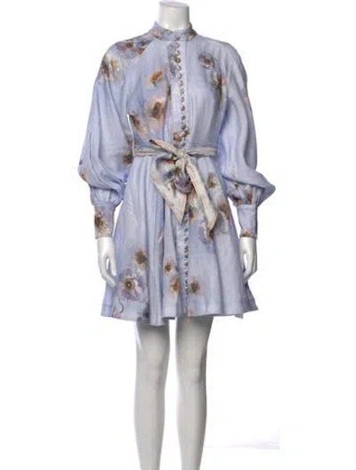 Pre-owned Zimmermann Linen Mini Dress In Multi