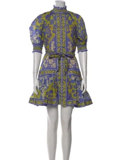 Pre-owned Zimmermann Linen Mini Dress In Multi