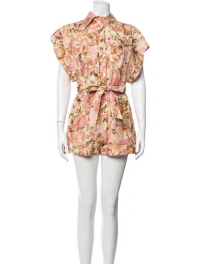 Pre-owned Zimmermann Linen Mini Dress In Multi