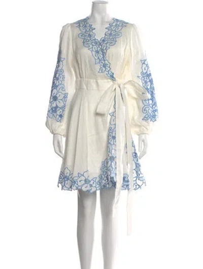 Pre-owned Zimmermann Linen Mini Dress In Multi