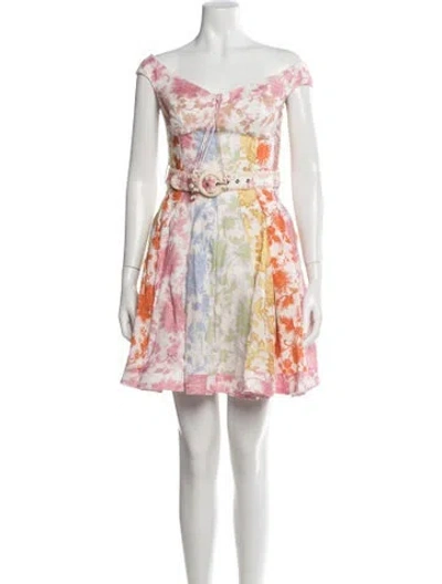 Pre-owned Zimmermann Linen Mini Dress In Multi
