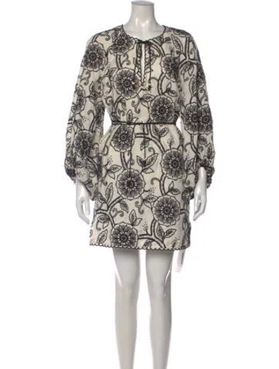 Pre-owned Zimmermann Linen Mini Dress In Multi