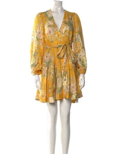 Pre-owned Zimmermann Linen Mini Dress In Multi