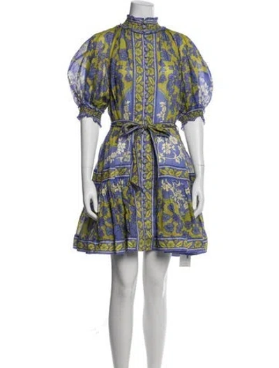 Pre-owned Zimmermann Linen Mini Dress In Multi