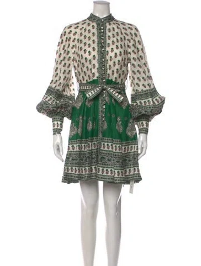 Pre-owned Zimmermann Linen Mini Dress In Multi