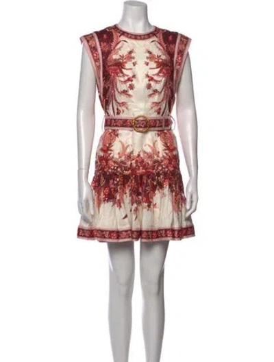 Pre-owned Zimmermann Linen Mini Dress In Multi
