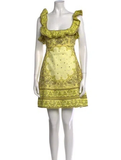 Pre-owned Zimmermann Linen Mini Dress In Multi