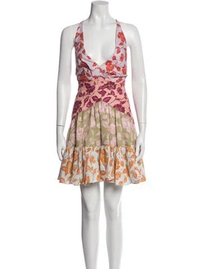 Pre-owned Zimmermann Linen Mini Dress In Multi