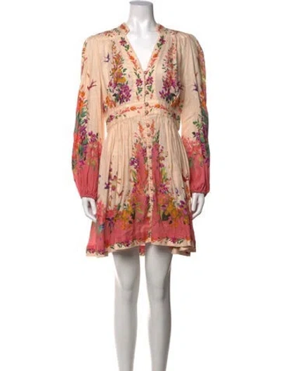 Pre-owned Zimmermann Linen Mini Dress In Multi