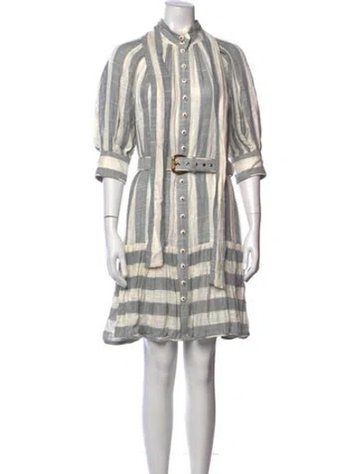 Pre-owned Zimmermann Linen Mini Dress In Multi