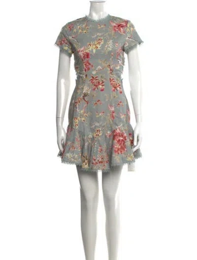 Pre-owned Zimmermann Linen Mini Dress In Multi