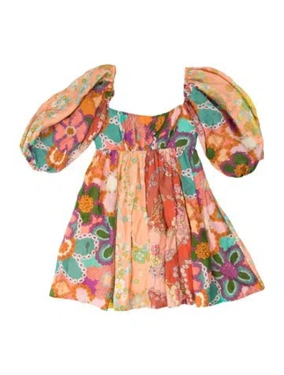 Pre-owned Zimmermann Linen Mini Dress In Multicolor