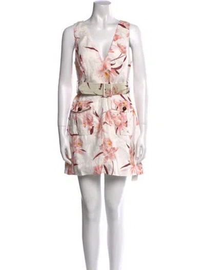 Pre-owned Zimmermann Linen Mini Dress In Neutral
