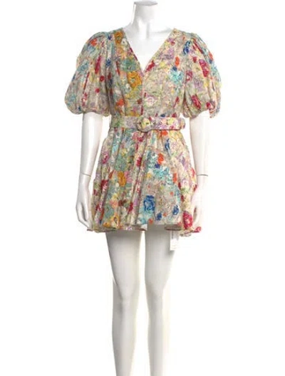 Pre-owned Zimmermann Linen Mini Dress In Neutral