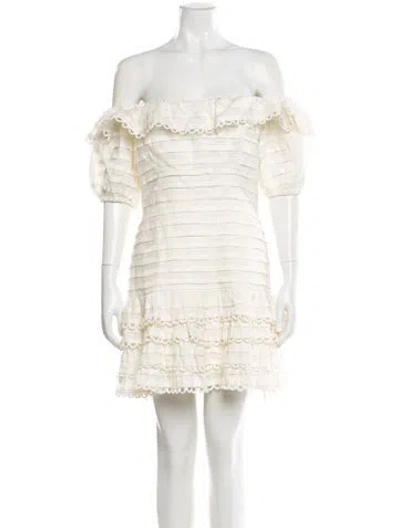 Pre-owned Zimmermann Linen Mini Dress In Neutral