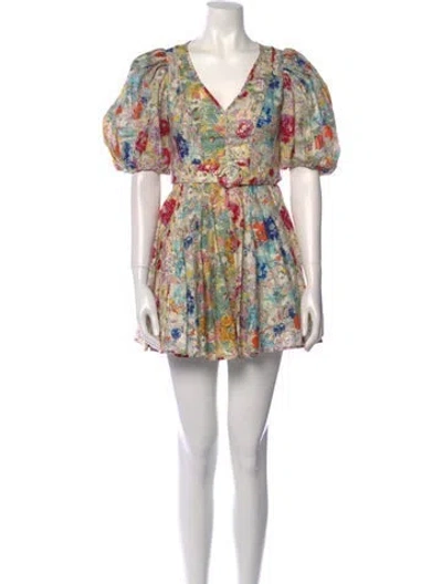 Pre-owned Zimmermann Linen Mini Dress In Neutral