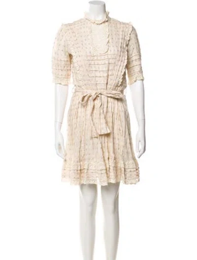 Pre-owned Zimmermann Linen Mini Dress In Neutral