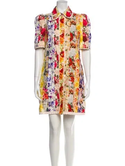 Pre-owned Zimmermann Linen Mini Dress In Neutral