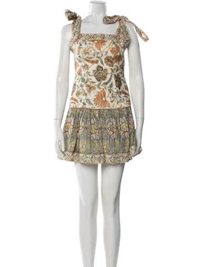 Pre-owned Zimmermann Linen Mini Dress In Neutral