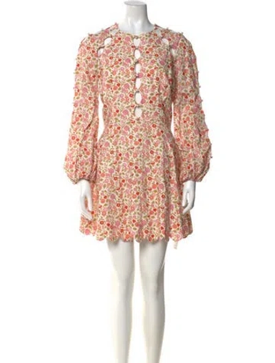 Pre-owned Zimmermann Linen Mini Dress In Neutral