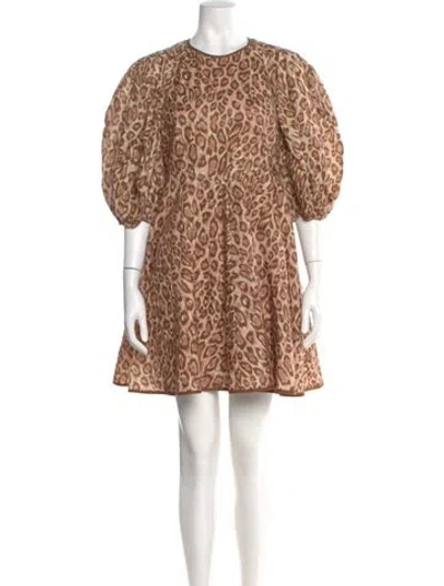Pre-owned Zimmermann Linen Mini Dress In Neutral
