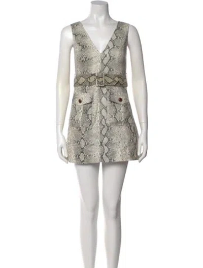 Pre-owned Zimmermann Linen Mini Dress In Neutral