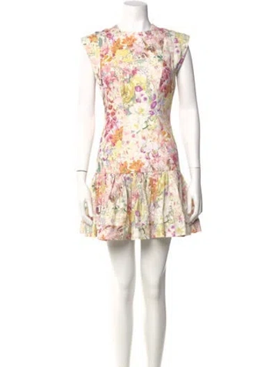 Pre-owned Zimmermann Linen Mini Dress In Neutral
