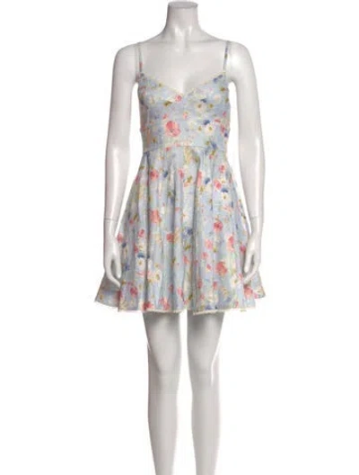 Pre-owned Zimmermann Linen Mini Dress In Neutral