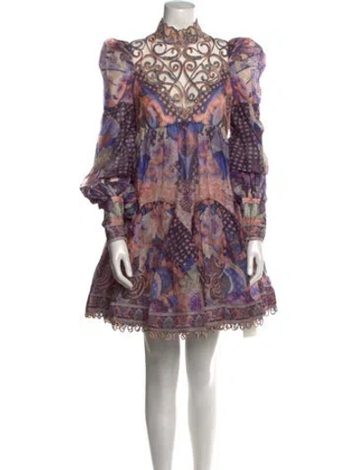 Pre-owned Zimmermann Linen Mini Dress In Neutral