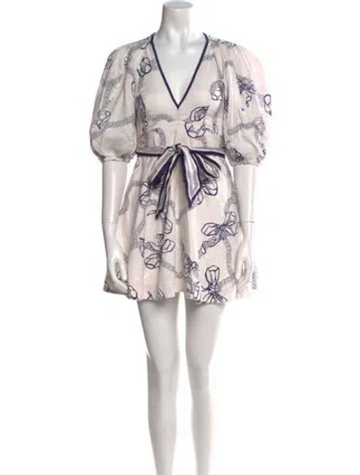 Pre-owned Zimmermann Linen Mini Dress In Neutral